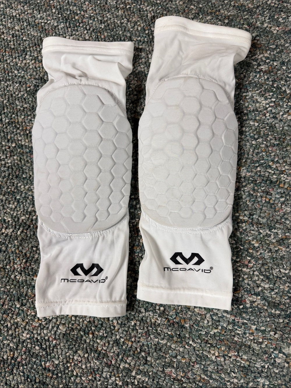 Men’s White Padded Compression Knee Sleeves - Protective Support